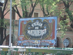 The Feria de Mataderos is a butcher's feria. At this feria, I was so excited to find a vendor selling alpaca yarn. She was excited that I wanted to buy it, and pulled out more and more for me to choose from.