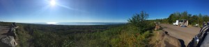 I tried out the panorama function on my iPhone to get this shot of Lake Superior from Hawk Ridge. I went a little far to the right.