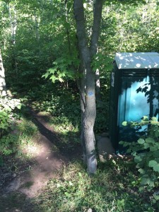 The end of the trail, and the cleanest port-a-potty ever. Clean from lack of use? Who knows!